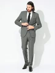 ヒューゴボス HUGO BOSS ナチュラルストレッチ ウール シングル ノータック スーツ HBJE10269056 グレーのサムネイル