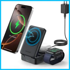 【新着商品】持ち運び 机 けいだい 出張 携帯 旅行 置き 横 すまほ 縦 アイホン マグネット アップルウォッチ ドック イヤホン スタンド iPhone 充電 同時 16 スマホ 15 充電器 14 充電器 13 マグセーフ Apple 卓上 Watch