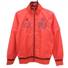 【超美品】ルコックゴルフ 2WAYジャケットブルゾン レッド×ボルドー 裏地メッシュ 袖着脱可 レディース M ゴルフウェア le coq sportif