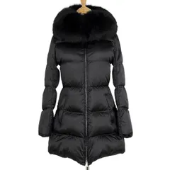 PRADA 三角ロゴプレート ブルーフォックスファー フェザー入ダウンJK 38