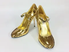 MIU MIU スパンコールヒールパンプス35.5 ゴールド