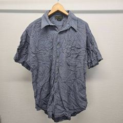 CROFT＆BARROW 半袖シャツ L 水色 ヴィンテージ メンズ 古着 M-C-437