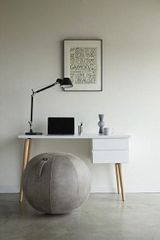 Vivora ビボラ　シーティングボール ルーノ レザーレット　ライトグレー　SITTING BALL バランスボール トレーニング ダイエット 山崎実業