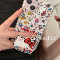〖全機種対応〗韓国 ハローキティ シャカシャカ アクリル グリップトック ❤︎ レッド ブルー ❤︎ hellokitty キティちゃん 平成ギャル GRIPTOK スマホグリップ バンカーリング スマホリング スマホスタンド ポップソケット 伸縮可 落下防止