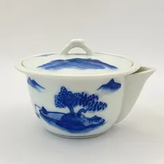 1518 染付青花茶器セット宝瓶1 湯冷し1 湯呑5 未使用