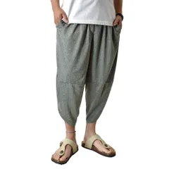 接触冷感 アラジンパンツ 《53グレー杢》 新品 未使用 吸汗速乾 サルエルパンツ ルームウェア 7分丈 カチオンドライ UVカット UPF50+ 涼しい【H3M】【ゆうパケット】 ファッション