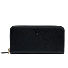 PRADA プラダ 1ML506 長財布 財布 ロングウォレット ラウンドファスナー ジップウォレット RFID ロゴ レザー ブラック 黒