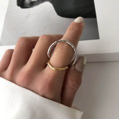 2way イヤーカフ リング 片耳用 ミックスカラー 個性的 ワイヤー 指輪 リング イヤリング ノンホールピアス 合金 レディース ジュエリー アクセサリー 韓国アクセサリー 257P シースキー【seasukii】
