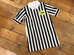 G71★JENNI/ジェニー キッズストライプレモンワッペンワンピース ブラック×ホワイト 女の子用 150cm 7分袖 裏地付き USED ★