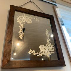 ☆ハンドメイド☆ステンドグラス☆壁掛けミラー☆プレゼントにも♪