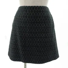 アーバンリサーチ URBAN RESEARCH スカート ミニ 台形 BONOTTO イタリア生地 総柄 ネイビー 紺 グリーン 緑 38