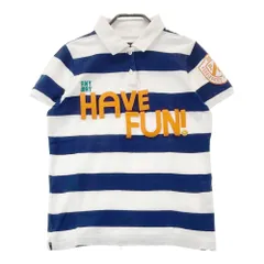 サイズ：0 PEARLY GATES パーリーゲイツ  半袖ポロシャツ ニコちゃん ワッペン ボーダー柄 ネイビー系 [240101412977] ゴルフウェア レディース ストスト