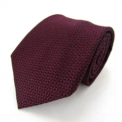 タカキュー ブランド ネクタイ チェック柄 格子柄 シルク PO メンズ ワインレッド TAKA Q 【中古】