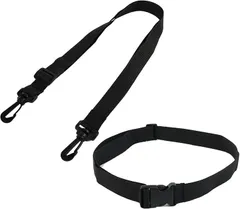 CARRY ALL BEFORE ONE ワンタッチバックル 作業ベルト ショルダーストラップ 2個セット 作業用 業務用 ポーチ用 ウエストポーチ用 ナースポーチ用 付け替え用 予備 交換用(ショルダー(樹脂フック)＆ウエスト/ブラック)