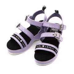 サンダル キッズ ジュニア 子供靴 スポーツサンダル かわいい おしゃれ 厚底 ベルト マジックテープ クッション ラブリースマイル Lovely Smile myls1025 L.PURPLE/e（パープル） 21.0cm