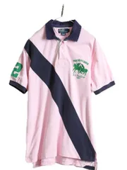 【お得なクーポン配布中!】 ダブルポニー ポロ ラルフローレン 鹿の子 半袖ポロシャツ L ラガー ラグビー