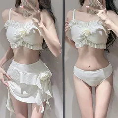 水着 レディース セパレート ビキニ 三点セット 無地 スイート セクシー