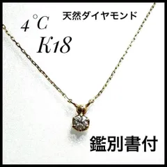 鑑別書 4°C 一粒 天然ダイヤモンド ネックレス総重量1.13g