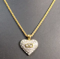 VALENTINO Vロゴ ハート型ネックレス ヴァレンティノ ストーン