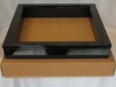 （八月◆特売品）木製 黒 真塗炉縁 蝋色仕上 本漆塗 茶道具 【税込・送料込】【中古・美品】
