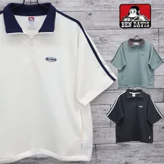 新品 メンズ ベンデイビス ベン デイビス BENDAVIS BEN DAVIS 半袖 ニット ハーフジップ トップス ポロ ロゴ 刺繍 ユニセックス レディース アイボリー オフホワイト ミント  グリーン 黒 ブラック