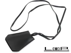 ■新同■ エルメス クロシェット クローシュ ネックレス レザー ブラック □D刻 【80777】のサムネイル
