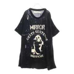 OFF-WHITE (オフホワイト) MIRROR DEATH SENTENCE ミラー デス センテンス ダメージ加工 半袖 ニット セーター ブラックのサムネイル
