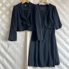大きいサイズ 13号 ブラックフォーマル セットアップ ワンピース ジャケット　リボン　イギン　日本製 liuma