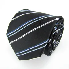 アルフレッドベレッタ ブランド ネクタイ シルク ストライプ柄 PO メンズ ブラック ALFREDO BERETTA 【中古】