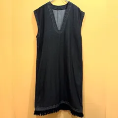 jena デニム ワンピース ノースリーブ フリンジ