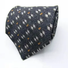 シャルル・ジョルダン ブランド ネクタイ シルク 小紋柄 総柄 メンズ ネイビー CHARLES JOURDAN 【中古】