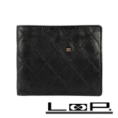 CHANEL ピコローレ　二つ折り札入れ　ラムレザー　ギャラ有り □美品□ シャネル ビコローレ 二つ折り 札入れ 財布 ラム