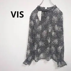 ビス【F】トップス　ブラウス　フリル　リボン　総柄　長袖