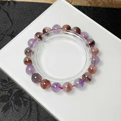 絶賛 EU製 ★スーパーセブン★パワーストーン ブレスレット 天然石 綺麗 お守り 9.4-9.8mm ZB8987