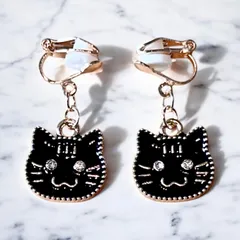 黒猫 イヤリング ネコ 猫 キャット アニマル イヤークリップ アニマル ペット