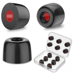 イヤーピース ウレタン イヤーチップ 低反発 6ペア [S/M/Lサイズ各2ペア] イヤホンパッド イヤホンキャップ 遮音性 交換用イヤーチップ 脱落防止 収納ケース付き