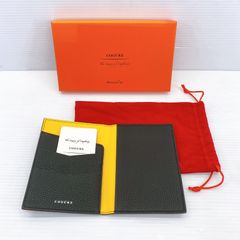 新品】COGURE パスポートケース カバー ブラウン×イエロー 本革 - メルカリ