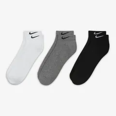 ナイキ 靴下 3足組 ソックス NIKE エブリデイ クッションド トレーニング ローソックス メンズ レディース キッズ ジュニア 21-29.0cm ユニセックス 丈 短い スポーツソックス くつ下 白 黒 グレー 3色セットアパレル/SX7670-964