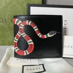 Gucci 蛇デザイン 二つ折り財布 GUCCI - GUCCI 財布 メンズ 二つ折り キングスネーク GG