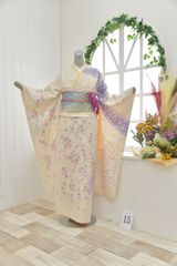 ♦︎豪華絢爛♦︎成人式♦︎牡丹桜菊紋様♦︎豪華刺繍♦︎銀彩加工♦︎フルオーダー黒地袋帯へ変更 ♦︎豪華絢爛♦︎牡丹菊紋様♦︎銀彩加工♦︎成人式♦︎フル