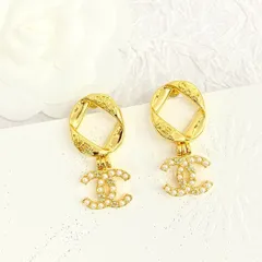 【今日特価】CHANEL シャネル 24 年 丸形ヴィンテージ メタル イヤリング?