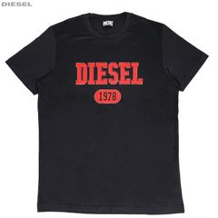 DIESEL ディーゼル 新品 半袖 Tシャツ  丸首 A16848 RPATI 900 黒 ブラック クルーネック 並行輸入品