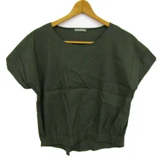 セオリーリュクス ブラウス シャツ トップス フレンチ袖 プルオーバー レディース 38サイズ カーキ theory luxe 【中古】