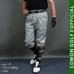 新品【COMONGOLF/コモンゴルフ】グレンチェックストレッチニッカボッカーズパンツ/B柄(CG-17004L)ゴルフウェア メンズ 春秋 ズボン ウエストゴム チェック M L XL XXL XXXL XXXXL LL 3L 4L 5L