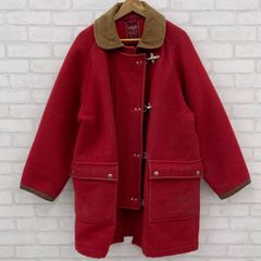 【希少/M】SEVENTY セブンティー ファイヤーマン ジャケット/ウール コート/コーデュロイ 切替 襟/レザー 皮革 袖/レッド系 ブラウン系/イタリア製/34072 58 72/ 服飾 (70-2025-0502-KO-001)
