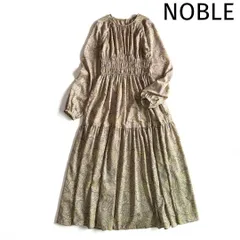 ◆美品◆ ノーブル ペイズリープリントギャザーロングワンピース ペチコート付き