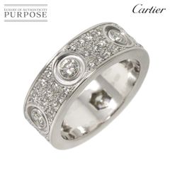 カルティエ Cartier ラブ #48 リング フル パヴェ ダイヤ K18 WG ホワイトゴールド 750 指輪 90284244