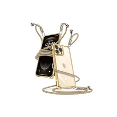 iPhone 12 Pro Max ケース クリア ショルダー iPhone12pro max スマホケース アイフォン12ProMax カバー 肩掛け 斜めかけ 縄掛けケース 透明 薄型 軽量 TPU 携帯ケース 紐付き 斜めがけ 織りストラップ付き 長 1