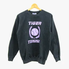 ヘインズ スウェット トレーナー トップス 裏起毛 メンズ S(34-36)サイズ 黒×紫 Hanes 【中古】