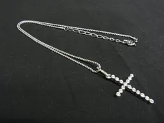 SWAROVSKI スワロフスキー ストーン クロス 十字架 ネックレス アクセサリー レディース シルバー系 DK1154